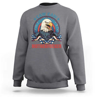 Charcoal crewneck sweatshirt with eagle graphic and “MOTHERFUCKER” text