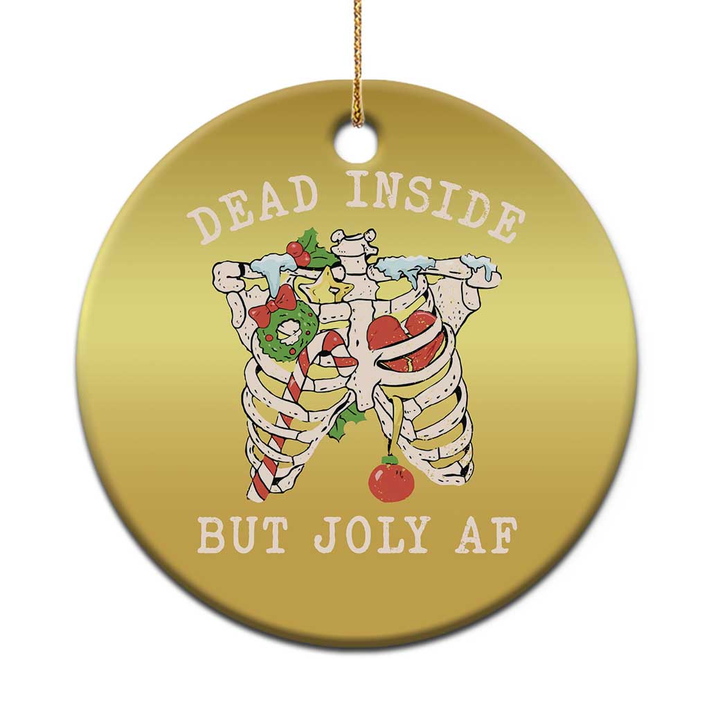 Skeleton Christmas Christmas Ornament Dead Inside But Jolly AF Xmas Vibe - Wonder Print Shop