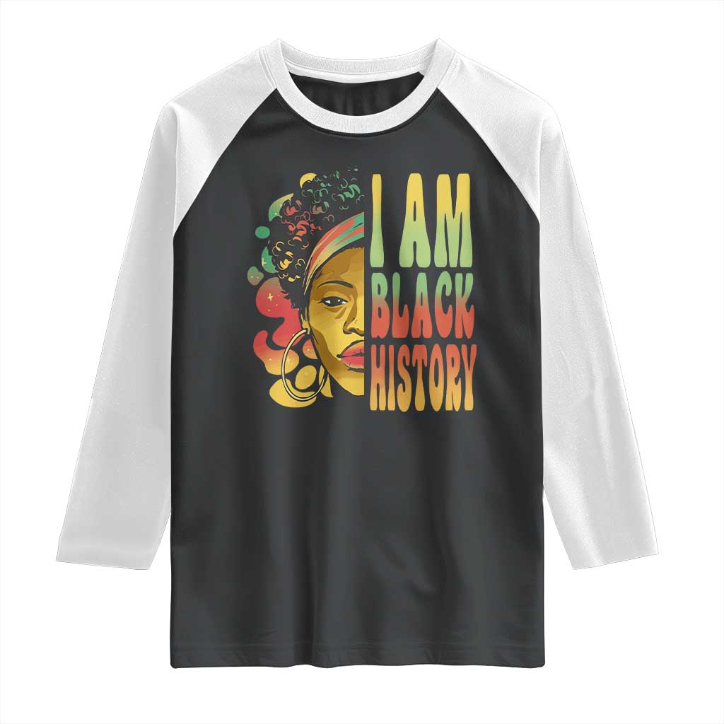 I Am Black History Raglan Shirt Afro Black Woman African American Pride