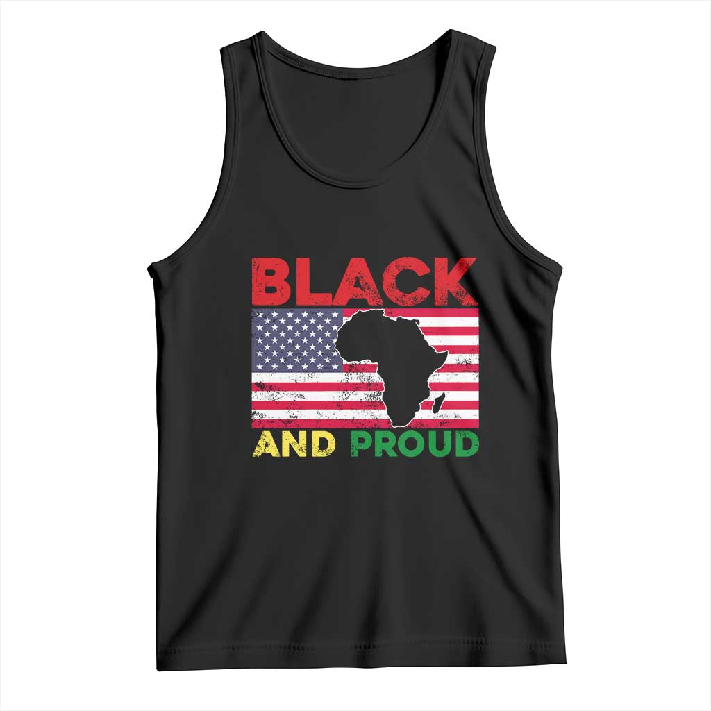 African American Tank Top Black And Proud US Flag Africa Map