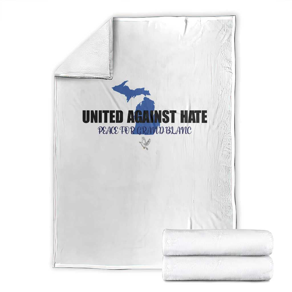 Peace for Grand Blanc Michigan Throw Blanket United Against Hate - Wonder Print Shop