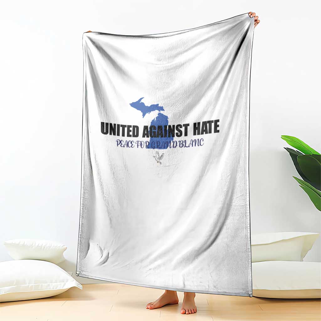 Peace for Grand Blanc Michigan Throw Blanket United Against Hate - Wonder Print Shop