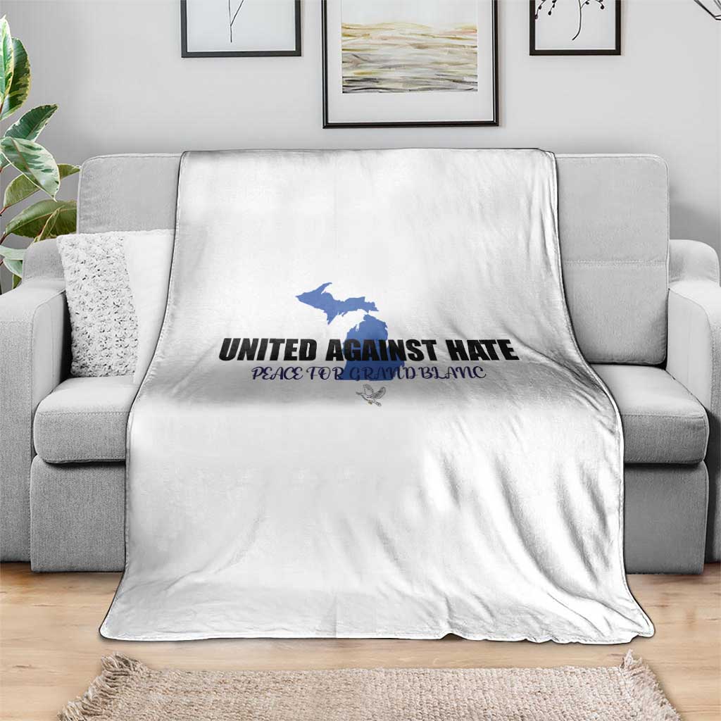 Peace for Grand Blanc Michigan Throw Blanket United Against Hate - Wonder Print Shop
