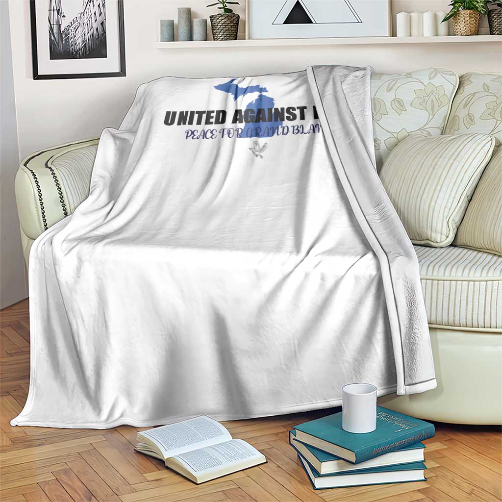 Peace for Grand Blanc Michigan Throw Blanket United Against Hate - Wonder Print Shop