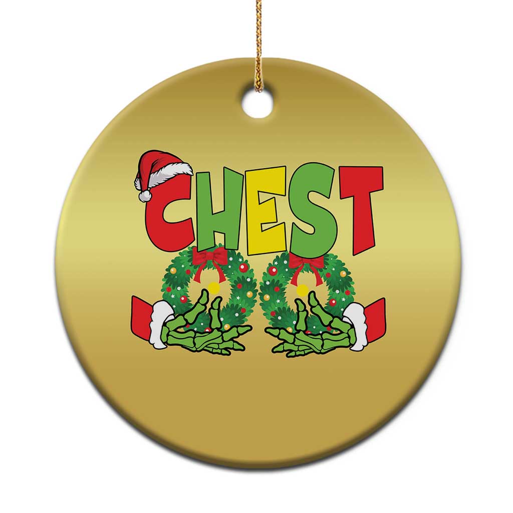 Christmas Couples Christmas Ornament Chestnuts Xmas Matching Family Funny Chest Skeleton - Wonder Print Shop