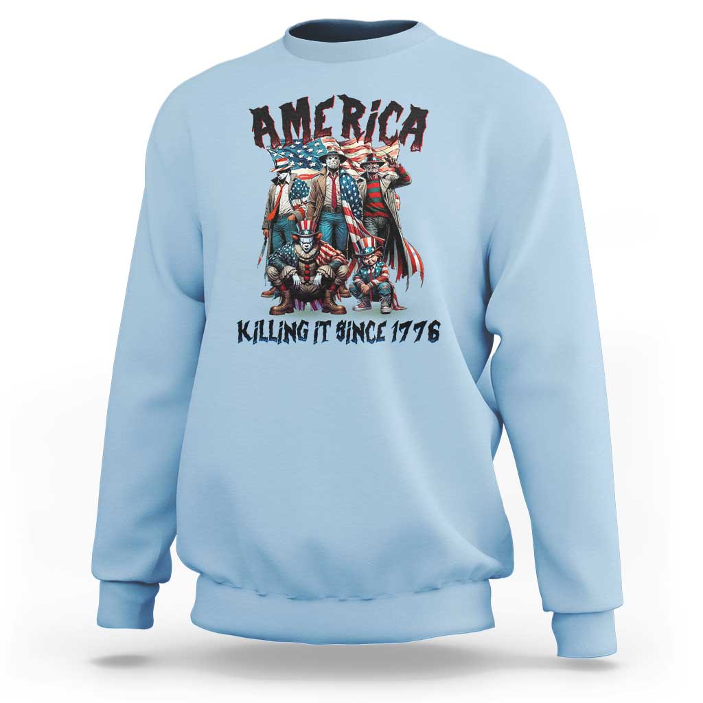 Patriotic Horror Mashup Sweatshirt America Killing It Since 1776