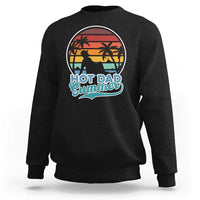 Men's black sweatshirt with 'Hot Dad Summer' beach graphic on front