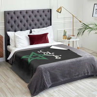 Maghribi Morocco Flag Star Traditional Arabic Script Throw Blanket Patriotic Moroccan Pride Heritage