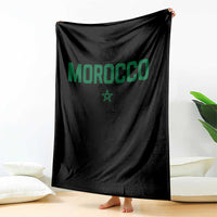 Morocco Star Flag Minimalist Moroccan Pride Throw Blanket