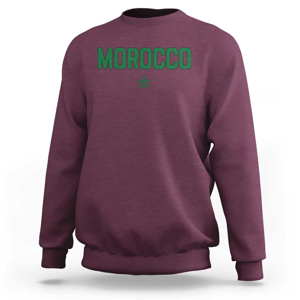 Morocco Star Flag Minimalist Moroccan Pride Sweatshirt