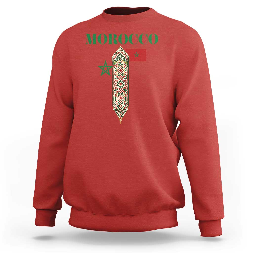 Traditional Moroccan Mosaic Archway Graphic Sweatshirt Morocco Architecture Tile Pattern