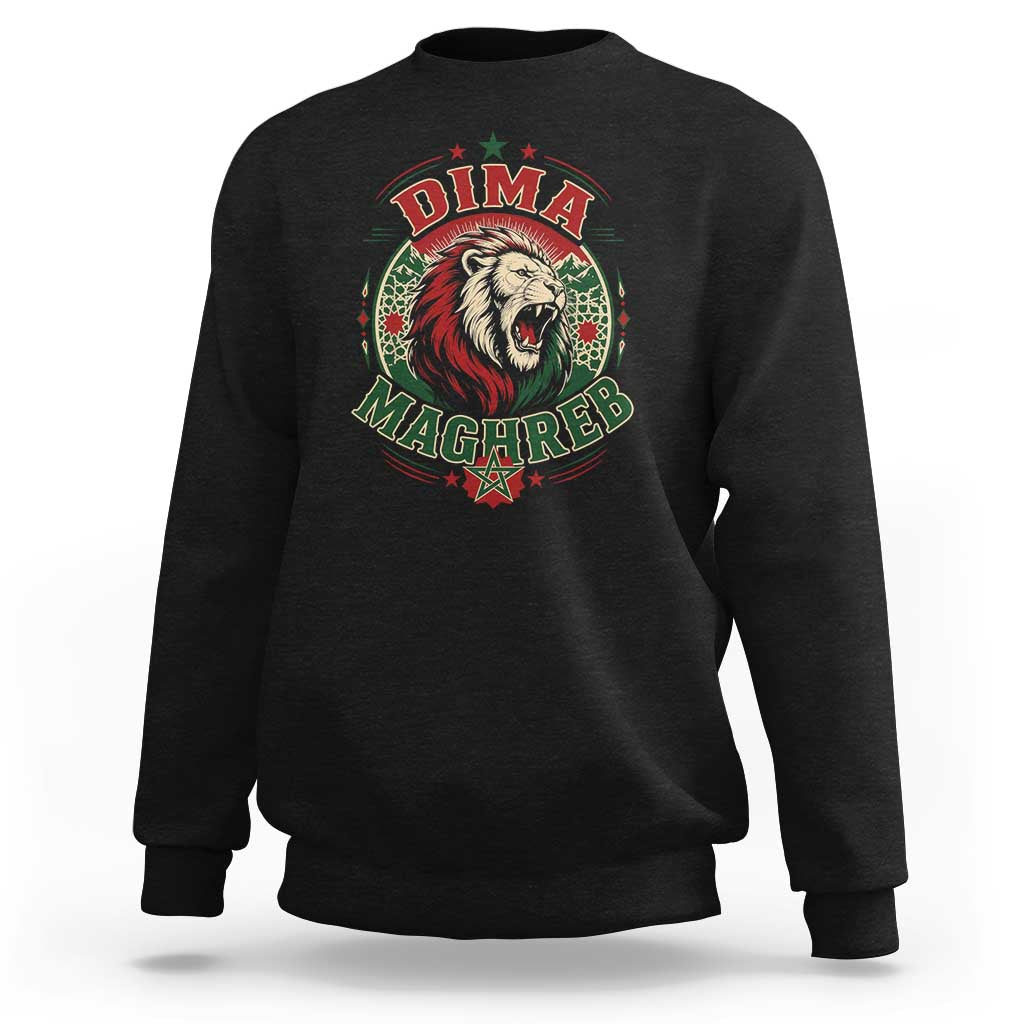 Dima Maghreb Morocco Lion Roar Sweatshirt Proud Patriotic Moroccan Spirit Heritage Support