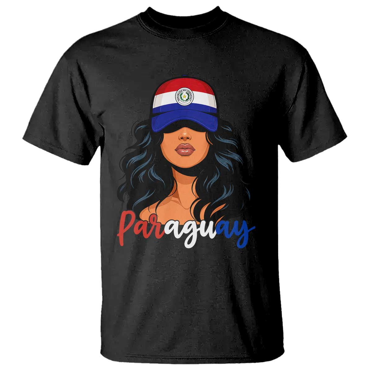 Proud Paraguayan Woman Melanin Curls Afro Latina T Shirt Paraguay Flag Roots Hispanic Heritage Pride