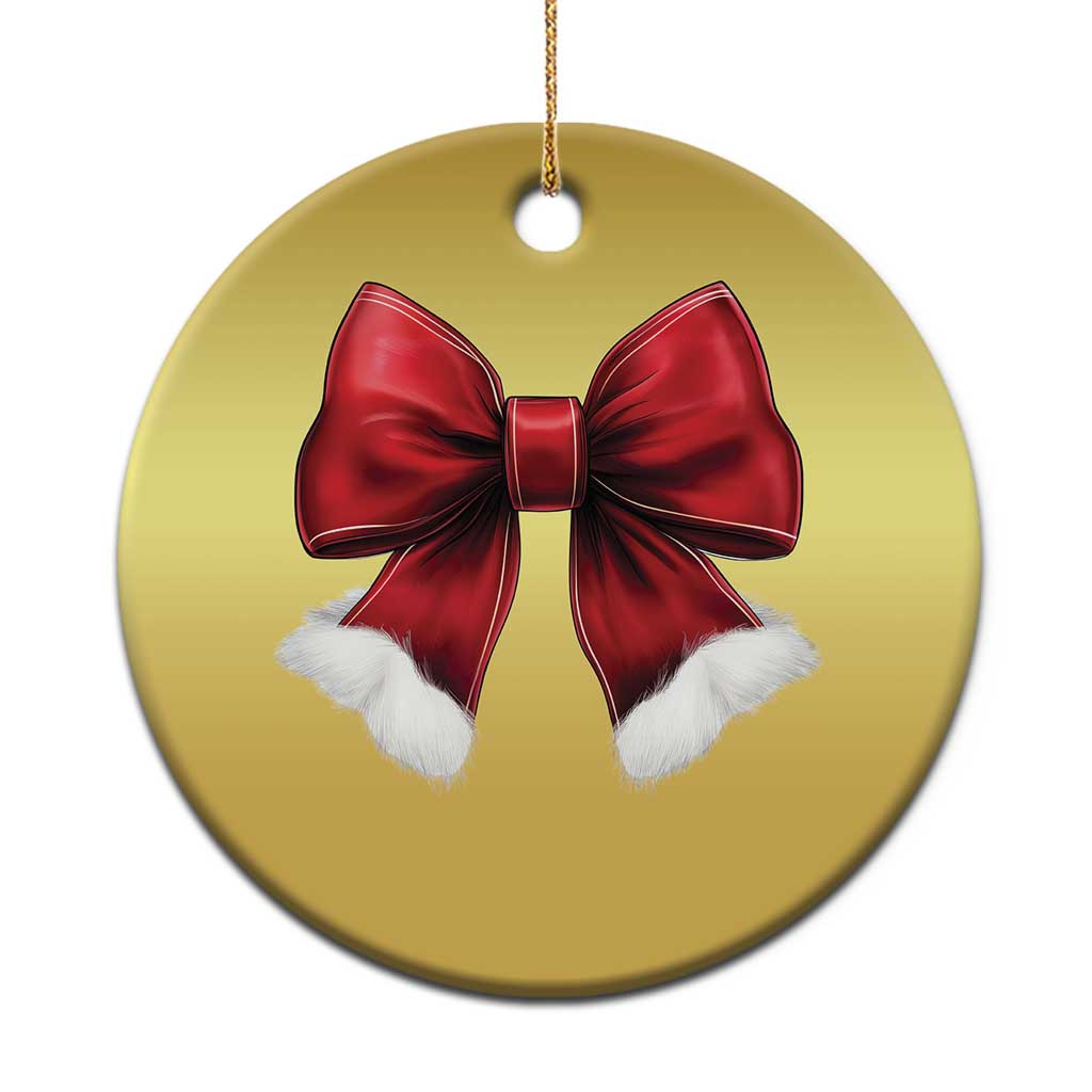 Red Coquette Bow Santa Xmas Vibe Christmas Ornament - Wonder Print Shop