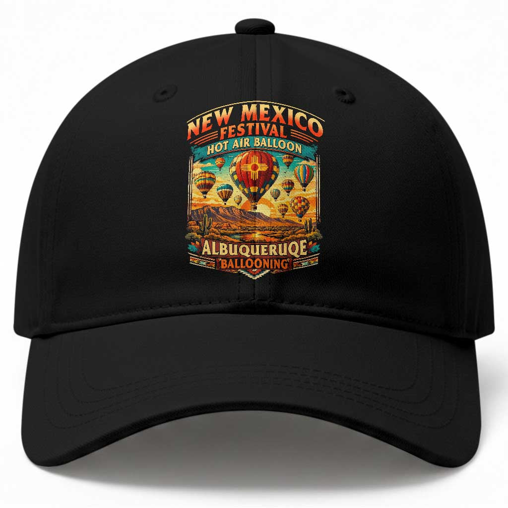 Albuquerque New Mexico Hot Air Balloon Festival Baseball Cap Southwestern Desert Sunset Ballooning Graphic