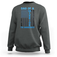 Dark heather sweatshirt with front 'DAD OF A WARRIOR' T1D awareness graphic