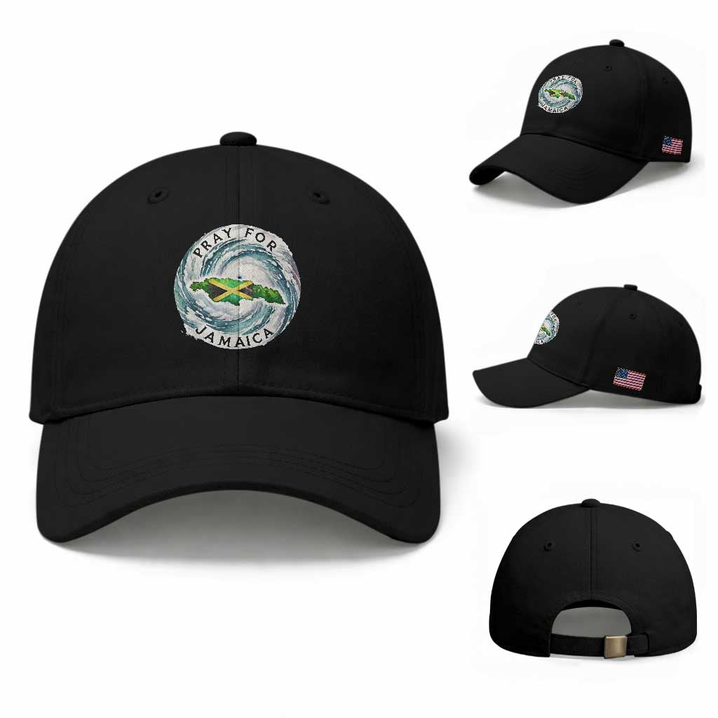 Pray For Jamaica Hurricane Support Baseball Cap Strong Island Map and Storm Graphic