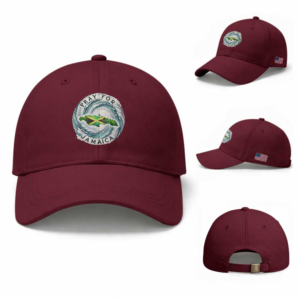 Pray For Jamaica Hurricane Support Baseball Cap Strong Island Map and Storm Graphic
