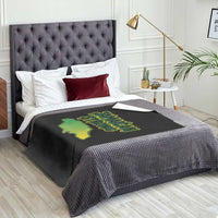 Jamaican Strong Resilience Graphic Throw Blanket Caribbean Island Map Silhouette