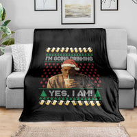 Funny Ed Gein Drinking Wine Throw Blanket Im Going Drinking Yes I Am Christmas Meme - Wonder Print Shop
