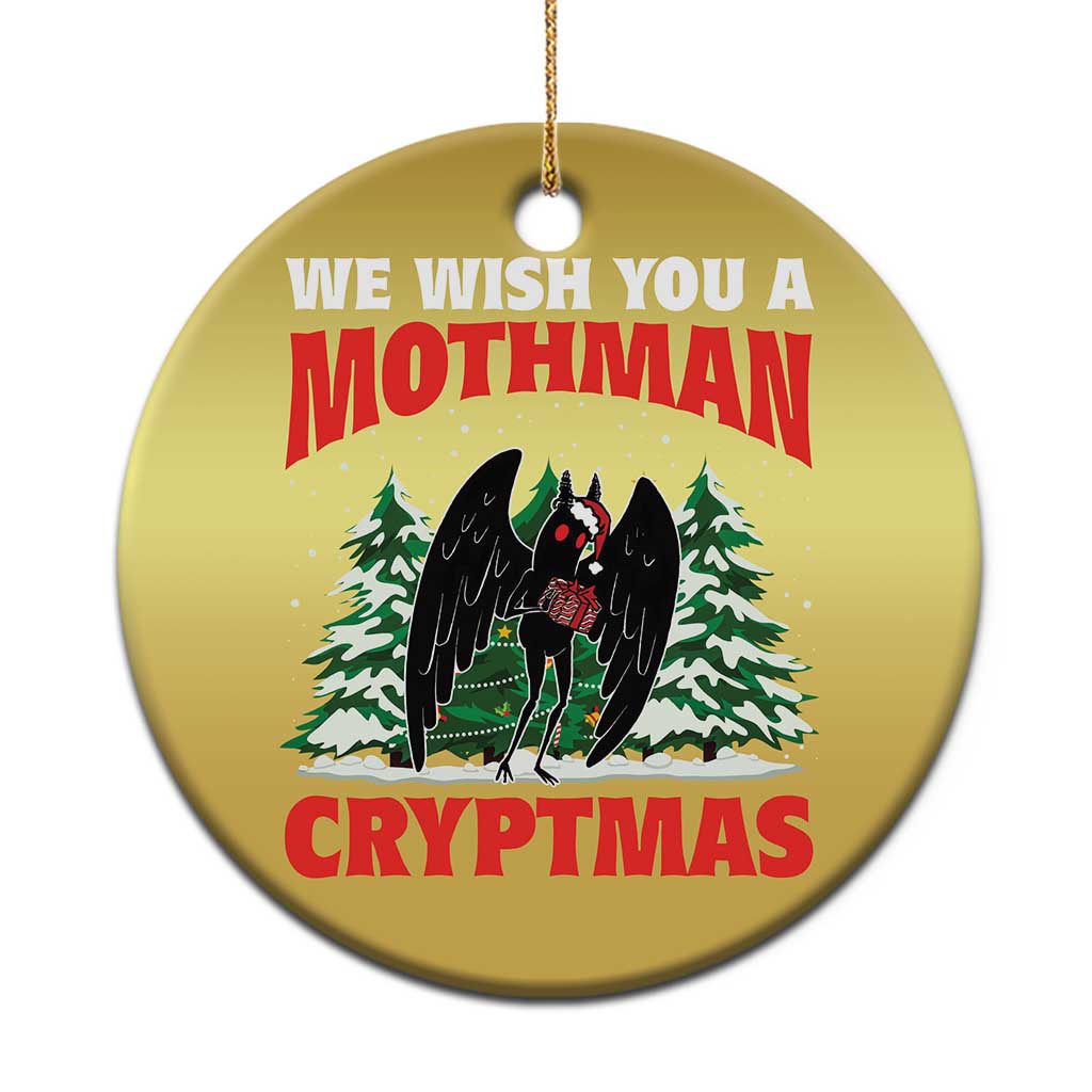 Mothman Christmas Christmas Ornament We Wish You A Mothman Cryptmas Cryptid Cryptidcore - Wonder Print Shop