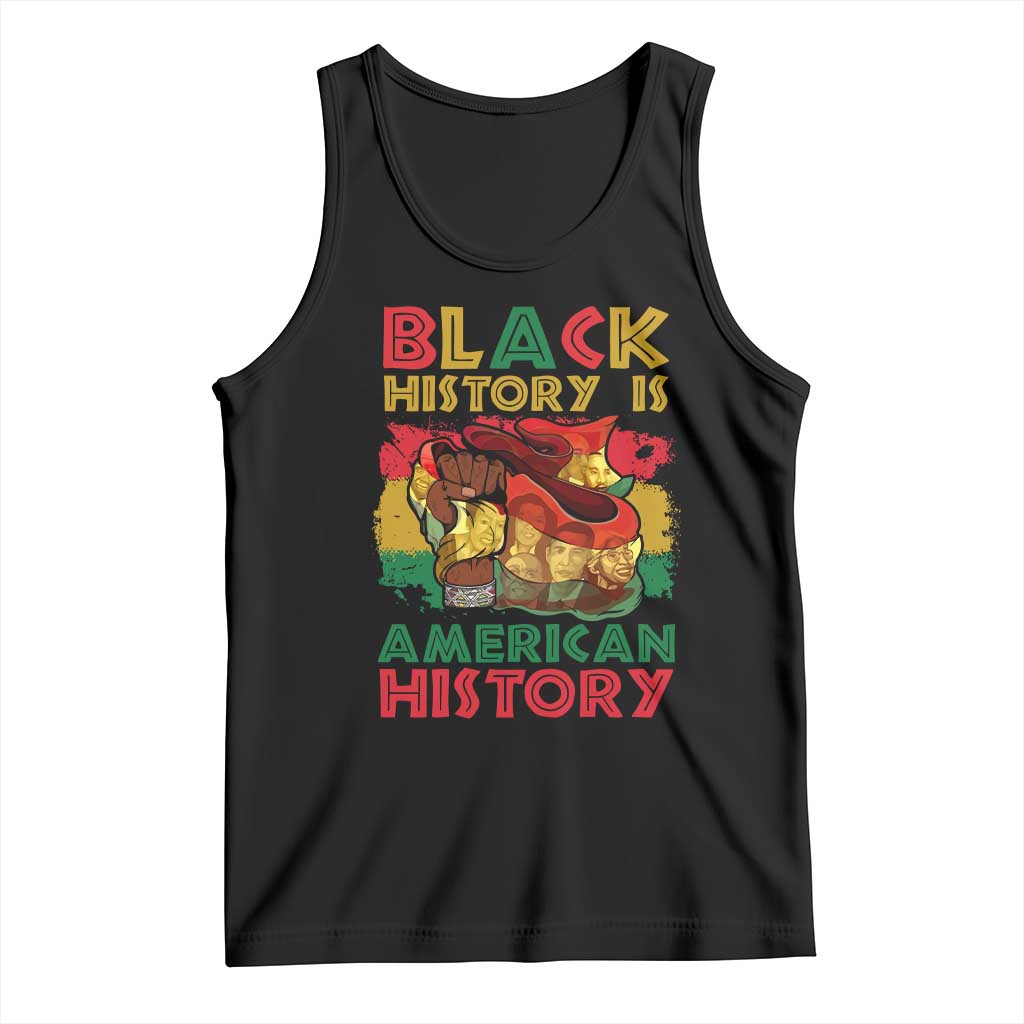 Black History Is American History Tank Top African American Pride Flag Raised Fist