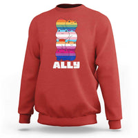 Colorful LGBTQ+ Ally Frogs Stack Sweatshirt Kawaii Gay Pride Support