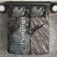 Hunting Rifle Bedding Set Grunge Wilderness Marsh Scene with Rustic Outdoor