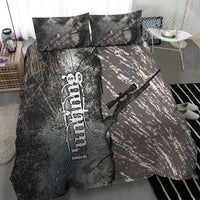 Hunting Rifle Bedding Set Grunge Wilderness Marsh Scene with Rustic Outdoor
