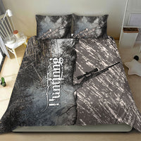 Hunting Rifle Bedding Set Grunge Wilderness Marsh Scene with Rustic Outdoor
