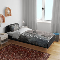 Hunting Rifle Bedding Set Grunge Wilderness Marsh Scene with Rustic Outdoor