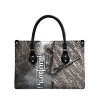 Hunting Rifle Leather Bag Grunge Wilderness Marsh Scene with Rustic Outdoor