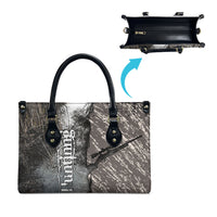 Hunting Rifle Leather Bag Grunge Wilderness Marsh Scene with Rustic Outdoor