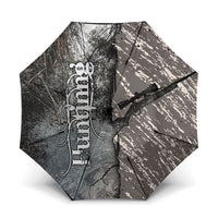 Hunting Rifle Umbrella Grunge Wilderness Marsh Scene with Rustic Outdoor