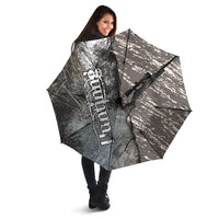 Hunting Rifle Umbrella Grunge Wilderness Marsh Scene with Rustic Outdoor