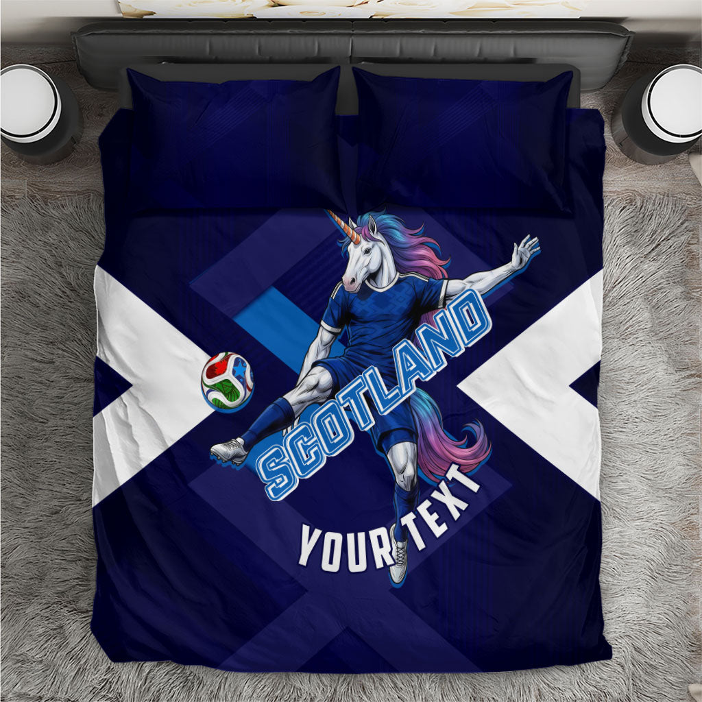 Personalized Scotland Unicorn Football Bedding Set Scottish National Soccer Team - St Andrew's Cross - Vibrant Fantasy Mascot
