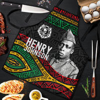 Henry Johnson Black History Month Apron Pan African Colors Tribal Geometric Pattern