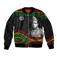 Henry Johnson Black History Month Bomber Jacket Pan African Colors Tribal Geometric Pattern