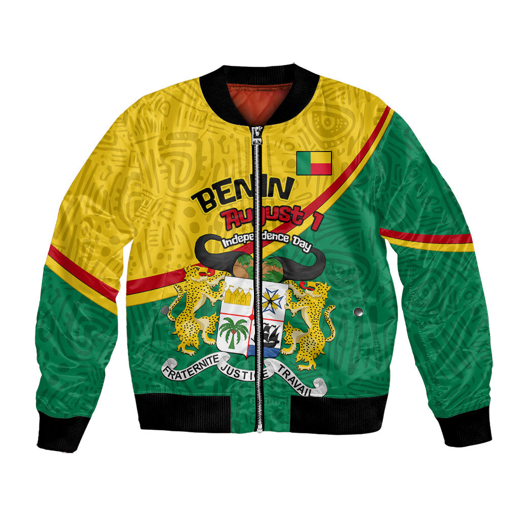 Benin Independence Day August 1 Bomber Jacket Coat Of Arms Heritage Raised Fist Flag