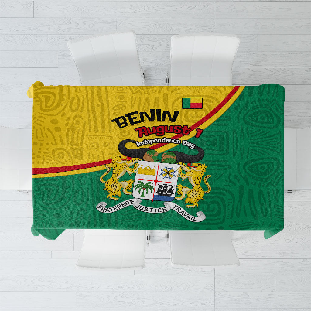 Benin Independence Day August 1 Tablecloth Coat Of Arms Heritage Raised Fist Flag