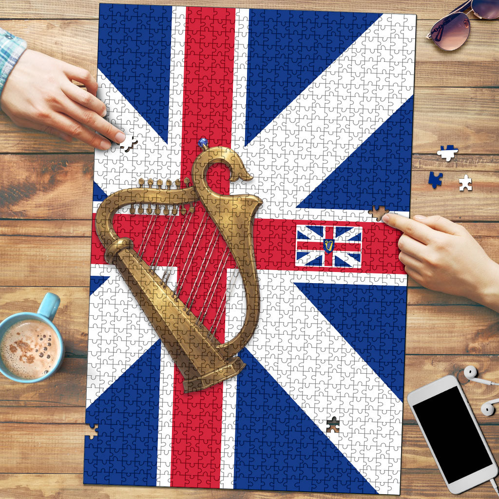 Commonwealth Of England Flag Golden Harp Puzzle Historical British Heritage