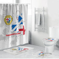 Commonwealth Of England Map Bathroom Set Historical British Isles Flag Silhouette