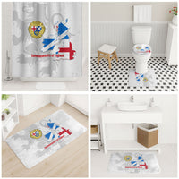 Commonwealth Of England Map Bathroom Set Historical British Isles Flag Silhouette