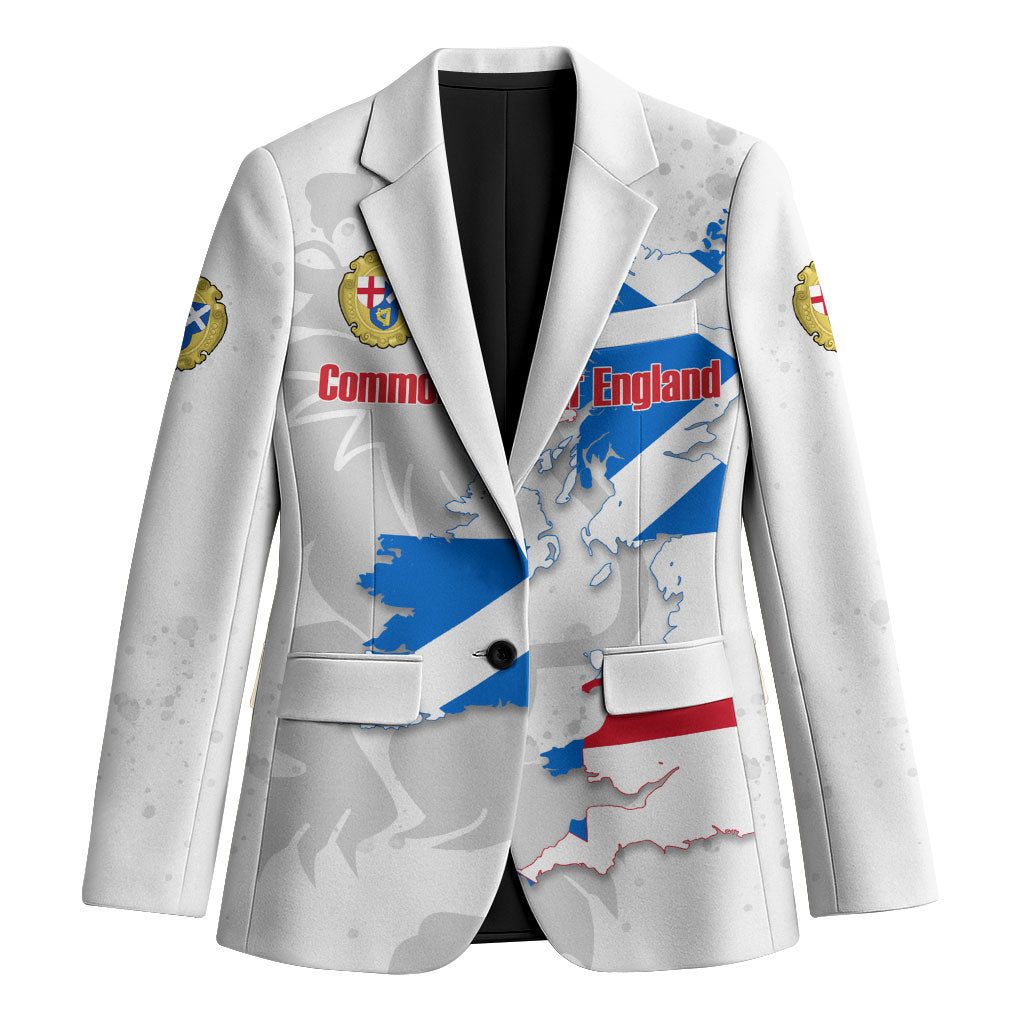 Commonwealth Of England Map Blazer Historical British Isles Flag Silhouette