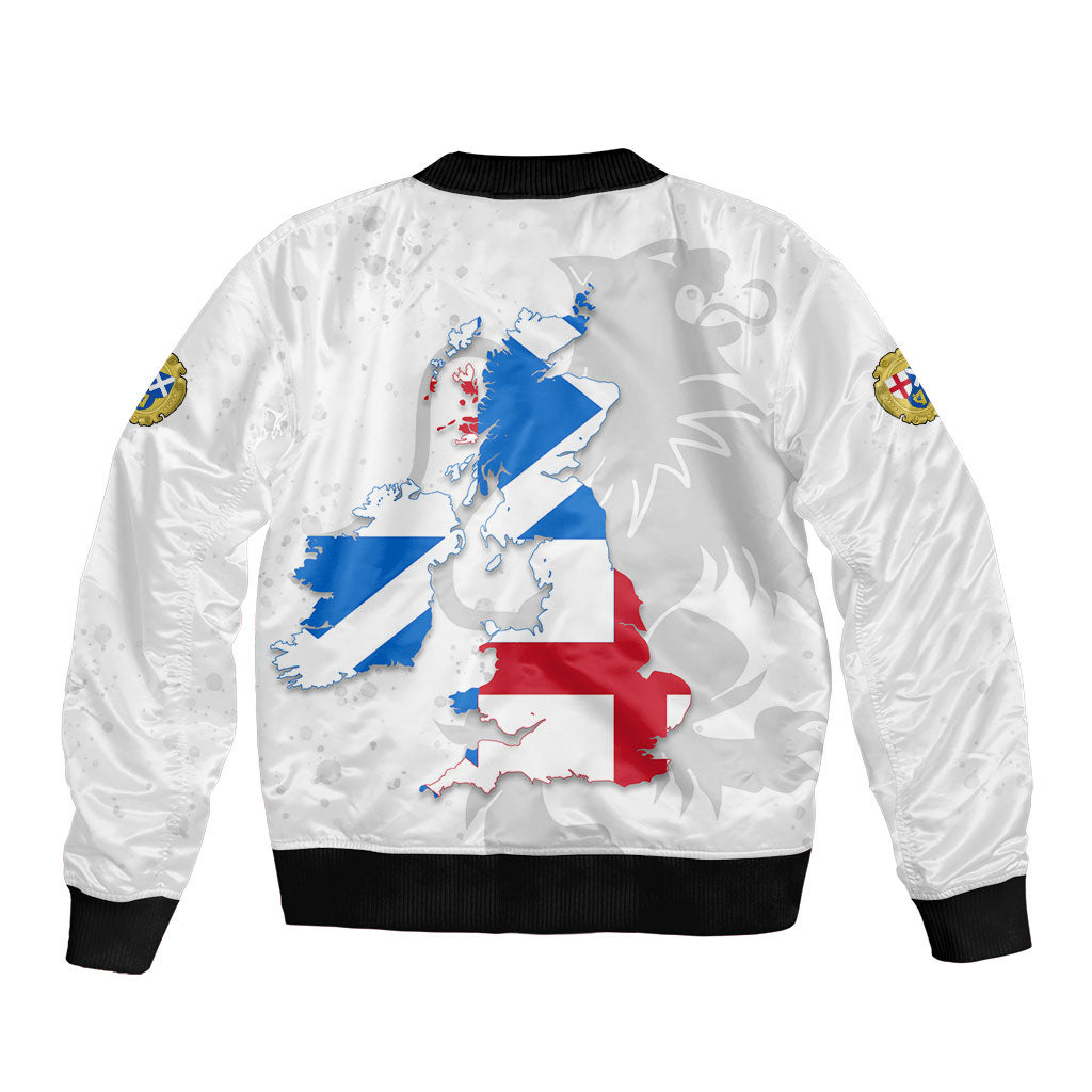 Commonwealth Of England Map Bomber Jacket Historical British Isles Flag Silhouette