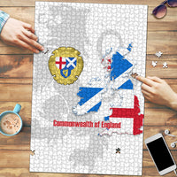 Commonwealth Of England Map Puzzle Historical British Isles Flag Silhouette