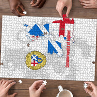 Commonwealth Of England Map Puzzle Historical British Isles Flag Silhouette
