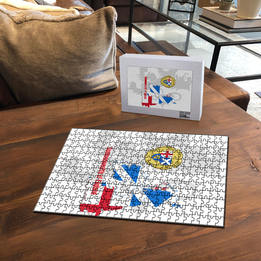 Commonwealth Of England Map Puzzle Historical British Isles Flag Silhouette
