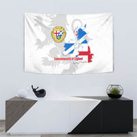 Commonwealth Of England Map Tapestry Historical British Isles Flag Silhouette