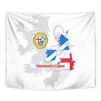 Commonwealth Of England Map Tapestry Historical British Isles Flag Silhouette